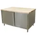 BK Resources CMT-3648H Chef Table, Cabinet Base with Hinged Doors 1 image