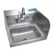 BK Resources CP-2W-1410-SS-PG 14" Wall Mounted Hand Sink with Faucet - 3 Splashes/Premier Case Pack 1 image