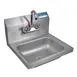 BK Resources CP-4W-1410-PG 14" Wall Mounted Hand Sink with Splash Mount Faucet /Premier Case Pack 1 image