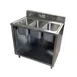 BK Resources CSTR5-3-1014H-PG 36" Three Compartment Sink, 10"W x 14"L Bowl Without Drainboard 1 image
