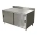 BK Resources CSTR5-3648S Cabinet Base with Sliding Doors Chef Table, 48"W x 36"D / Backsplash 1 image