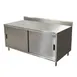 BK Resources CSTR5-3672S Cabinet Base with Sliding Doors Chef Table, 72"W x 36"D / Backsplash 1 image