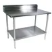 BK Resources CVTR5-4830 48" Open Base Work Table with Undershelf, 5" Backsplash / 16 Gauge Top 1 image