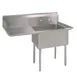 BK Resources ES-1-18-12-18L 38" One Compartment Sink, 18"W x 18"L Bowl With Left-Hand Drainboards 1 image