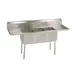 BK Resources ES-3-1014-10-12T 54" Three Compartment Sink, 10"W x 14"L Bowl With 2 Drainboards 1 image