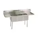 BK Resources ES-3-1014-10-15T 60" Three Compartment Sink, 10"W x 14"L Bowl With 2 Drainboards 1 image