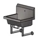 BK Resources MSHS-24W1B 24" Wall Mounted Hand Sink without Faucet - with Knee Valve Bracket / 14 g 1 image