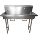 BK Resources MSHS-48F1B 48" Freestanding Hand Sink without Faucet - with Knee Valve Bracket / 14 g 1 image
