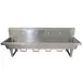 BK Resources MSHS-96W1B 96" Wall Mounted Hand Sink without Faucet - with Knee Valve Bracket / 14 g 1 image