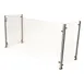 BK Resources SG-CC-84 84in Three-Sided Cooking Sneeze Guard, Tempered Glass, Stainless Steel Posts 1 image