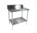 BK Resources SVTR5-3024 30" Open Base Work Table with Undershelf, 5" Backsplash / 18 Gauge Top 1 image