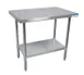 BK Resources VTT-3630 36" Open Base Work Table with Undershelf - Without Backsplash / Galvanized 1 image