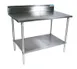 BK Resources VTTR5-4830 48" Open Base Work Table with Undershelf, 5" Backsplash / 18 Gauge Top 1 image
