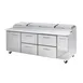 Blue Air BAPP93-D4RM-HC 93" 3-Section Refrigerated Pizza Prep Table w/ 1 Door & 4 Drawers 1 image
