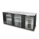 Blue Air BBB90-4BG-HC 90" Three Glass Door Back Bar Cooler, Black Finish 1 image