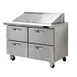 Blue Air BLMT48-D4-HC 48" Two Section Mega Top Sandwich Prep Table w/ 4 Drawers, 18 Pans 1 image