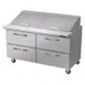 Blue Air BLMT60-D4-HC 60" Two Section Mega Top Sandwich Prep Table w/ 4 Drawers, 24 Pans 1 image