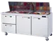 Blue Air BLMT72-D2L-HC 72" Mega Top Sandwich Prep Table w/ 2 Drawers & 2 Doors, 30 Pans 1 image