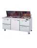 Blue Air BLMT72-D4RL-HC 72" Mega Top Sandwich Prep Table w/ 4 Drawers & 1 Door, 30 pans, 20 cu. ft. 1 image