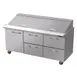 Blue Air BLMT72-D4RM-HC 72" Mega Top Sandwich Prep Table w/ 4 Drawers & 1 Door, 30 Pans 1 image