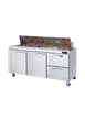 Blue Air BLPT72-D2R-HC 72" 3-Section Sandwich and Salad Prep Table w/ 2 Doors & 2 Drawers, 18 Pans 1 image