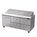 Blue Air BLPT72-D4RM-HC 72" Sandwich / Salad Prep Table w/ 4 Drawers & 1 Door, 18 pans, 20 cu. ft. 1 image