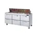 Blue Air BLPT72-D6-HC 72" Three Section Sandwich / Salad Prep Table w/ 6 Drawers, 18 Pans 2 image
