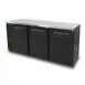 Blue Air BNB-72BT-HC 72" Three Solid Door Narrow Back Bar Cooler, Black Finish 1 image