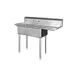 Blue Air BS2-18-12/R Two Compartment Sink, 18"W x 18"L Bowl w/Right-Hand Drainboard 1 image
