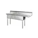 Blue Air BS3-18-12/R  75" Three Compartment Sink, 18"Wx18"L Bowl w/Right-Hand Drainboard 1 image
