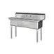 Blue Air BS3-24-14/N 78" Three Compartment Sink, 24"W x 24"L Bowl Without Drainboard 1 image