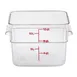 Cambro 12SFSCW135 CamSquare– 12 Qt ClearPC Square, 11-1/4"Lx12-1/4"Wx8-5/16"H, Red Handles, No Lid 1 image