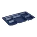 Cambro 1596CP186 2 x 2 Tray, 6-Compartment Rectangular, 9" x 15" Navy Blue CoPolymer 1 image