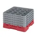 Cambro 16S1058163 Camrack Glass Rack, Red, Full Size, 19-3/4 x 19-3/4, 16 Compartments, 4-3/8 Max Dia, 11 Max Height 1 image