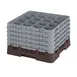 Cambro 16S1058167 Camrack Glass Rack, Full Size, Brown, 19-3/4 x 19-3/4, 16 Compartments, 11 Height 1 image