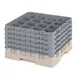 Cambro 16S1058184 Camrack Glass Rack, Full Size, Beige, 19-3/4" x 19-3/4", 16 Compartments, 11" Height 1 image