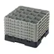 Cambro 16S1214110 Camrack Glass Rack, Black, Full Size, 19-3/4 x 19-3/4, 16 Compartments, 4-3/8 Max Dia, HACCP 1 image