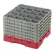 Cambro 16S1214163 Camrack Glass Rack, Red, Full Size, 19-3/4 x 19-3/4, 16 Compartments, 4-3/8 Max Dia, HACCP 1 image