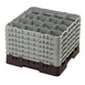 Cambro 16S1214167 Camrack Glass Rack, Full Size, Brown, 19-3/4 x 19-3/4, 16 Compartments 1 image