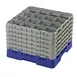 Cambro 16S1214186 Camrack Glass Rack, Navy Blue, Full Size, 19-3/4" x 19-3/4", 16 Compartments 1 image