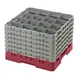 Cambro 16S1214416 Camrack Glass Rack, Full Size, 19-3/4" x 19-3/4", 16 Compartments, Cranberry Red, HACCP Compliant 1 image