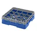 Cambro 16S318168 Camrack Glass Rack, Blue, Full Size, 19-3/4" x 19-3/4", 16 Compartments, 4-3/8" Max Dia 1 image