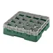 Cambro 16S418119 Camrack Glass Rack, Sherwood Green, Full Size, 19-3/4" x 19-3/4", 16 Compartments 1 image