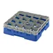 Cambro 16S418168 Camrack Glass Rack, Blue, Full Size, 19-3/4" x 19-3/4", 16 Compartments, 4-3/8" Max Dia 1 image