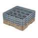 Cambro 16S638184 Camrack Glass Rack, Full Size, Beige, 19-3/4 x 19-3/4, 16 Compartments 1 image