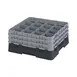 Cambro 16S738110 Camrack Glass Rack, Black, Full Size, 19-3/4 x 19-3/4, 16 Compartments 1 image