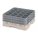 Cambro 16S738184 Camrack Glass Rack, Full Size, Beige, 19-3/4 x 19-3/4, 16 Compartments 1 image