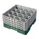 Cambro 16S800119 Camrack Glass Rack, Sherwood Green, Full Size, 19-3/4 x 19-3/4, 16 Compartments, 4-3/8 Max Dia 1 image