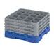 Cambro 16S900168 Camrack Glass Rack, Full Size, 19-3/4 x 19-3/4, Blue, 16 Compartments, 4-3/8 Max Dia 1 image