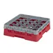 Cambro 20S318416 Camrack Glass Rack, Cranberry, 20 Compartments, 19-3/4" x 19-3/4", Soft Gray Extender 1 image